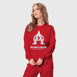 Костюм хлопковый женский Альфа легион винтаж лого, цвет: красный — фото 2