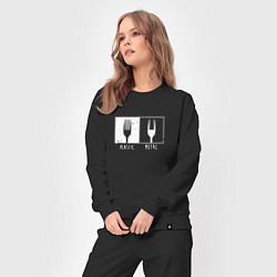 Костюм хлопковый женский Пластик - Метал, цвет: черный — фото 2