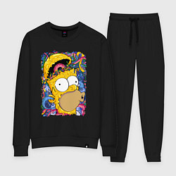 Костюм хлопковый женский Мозг Гомера Симпсона - постер, цвет: черный