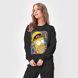 Костюм хлопковый женский Мозг Гомера Симпсона - постер, цвет: черный — фото 2