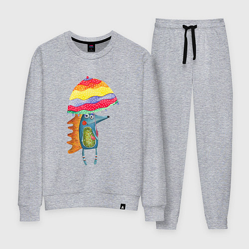 Женский костюм Ежик под зонтиком / Меланж – фото 1