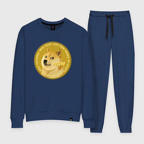 Женский костюм Иронизирующая монета с Доге / Тёмно-синий – фото 1