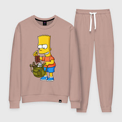 Женский костюм Барт Симпсон разбирает свой рюкзак