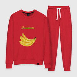 Костюм хлопковый женский Bananas, бананы, цвет: красный