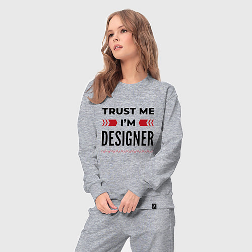 Женский костюм Trust me - Im designer / Меланж – фото 3