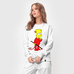 Костюм хлопковый женский Bart Simpson - devil, цвет: белый — фото 2