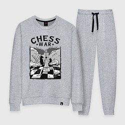 Костюм хлопковый женский Шахматная война, цвет: меланж