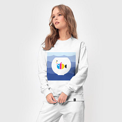 Костюм хлопковый женский CMYK рыбка, цвет: белый — фото 2