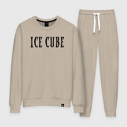 Костюм хлопковый женский Ice Cube - logo, цвет: миндальный