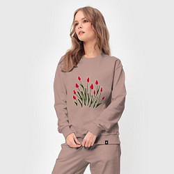 Костюм хлопковый женский Simple Tulips, цвет: пыльно-розовый — фото 2