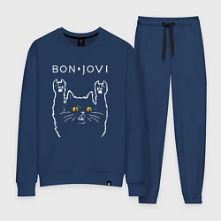 Костюм хлопковый женский Bon Jovi rock cat, цвет: тёмно-синий