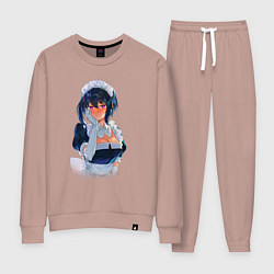 Костюм хлопковый женский Моя новая горничная очень подозрительна, цвет: пыльно-розовый