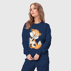 Костюм хлопковый женский Довольная радостная лисичка, цвет: тёмно-синий — фото 2