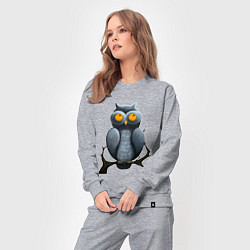 Костюм хлопковый женский Совушка охотница, цвет: меланж — фото 2