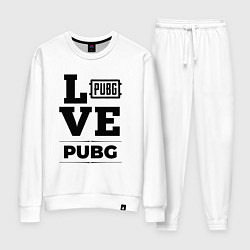 Костюм хлопковый женский PUBG love classic, цвет: белый