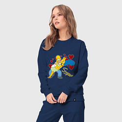 Костюм хлопковый женский Гомер и Мардж Симпсон, цвет: тёмно-синий — фото 2