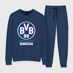 Костюм хлопковый женский Borussia FC в стиле glitch, цвет: тёмно-синий