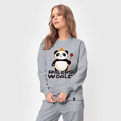 Костюм хлопковый женский Панда - Правители Мира, цвет: меланж — фото 2