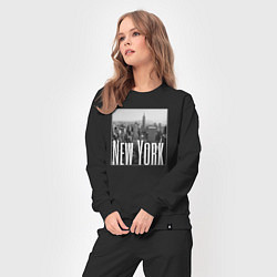 Костюм хлопковый женский New York city in picture, цвет: черный — фото 2