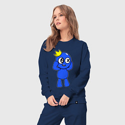 Костюм хлопковый женский Rainbow Friends, цвет: тёмно-синий — фото 2