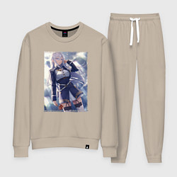 Костюм хлопковый женский Vladilena Milize - 86, цвет: миндальный