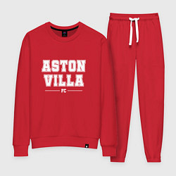 Костюм хлопковый женский Aston Villa football club классика, цвет: красный