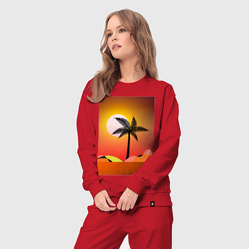 Женский костюм Palms space yellow / Красный – фото 3