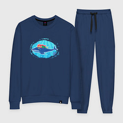 Костюм хлопковый женский Русалочка и кит, цвет: тёмно-синий
