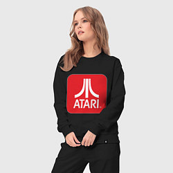 Костюм хлопковый женский Atari logo, цвет: черный — фото 2