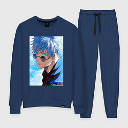 Костюм хлопковый женский Сатору Годжо в очках - Jujutsu kaisen, цвет: тёмно-синий
