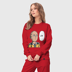 Костюм хлопковый женский Saitama - OK, цвет: красный — фото 2