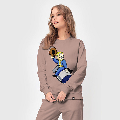 Женский костюм Vault boy - bomb rider / Пыльно-розовый – фото 3