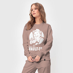 Костюм хлопковый женский Vault boy - join the vault tec, цвет: пыльно-розовый — фото 2