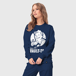 Костюм хлопковый женский Vault boy - join the vault tec, цвет: тёмно-синий — фото 2