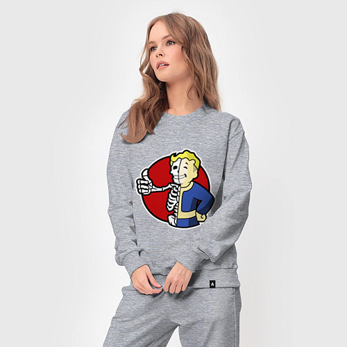 Женский костюм Vault boy - skeleton / Меланж – фото 3