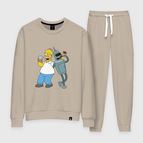 Женский костюм Drunk Homer and Bender / Миндальный – фото 1