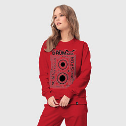 Костюм хлопковый женский DNB Cassette, цвет: красный — фото 2