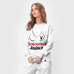 Костюм хлопковый женский Вовочкина зайка, цвет: белый — фото 2