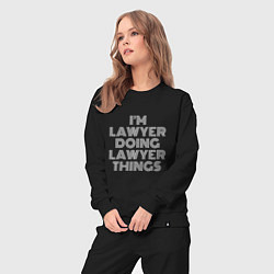 Костюм хлопковый женский Im lawyer doing lawyer things, цвет: черный — фото 2