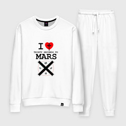 Костюм хлопковый женский I love thirty seconds to mars, цвет: белый