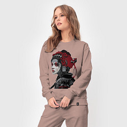 Костюм хлопковый женский Sad samurai, цвет: пыльно-розовый — фото 2