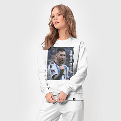 Костюм хлопковый женский Viva la Argentina - Lionel Messi - world champion, цвет: белый — фото 2
