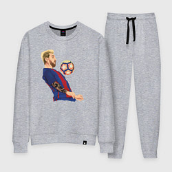 Костюм хлопковый женский Messi Barcelona, цвет: меланж