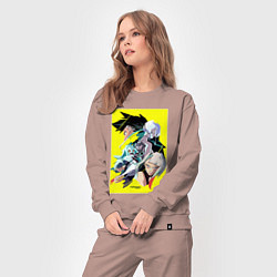 Костюм хлопковый женский Киберпанк Арт, цвет: пыльно-розовый — фото 2