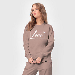 Костюм хлопковый женский Love all day, цвет: пыльно-розовый — фото 2