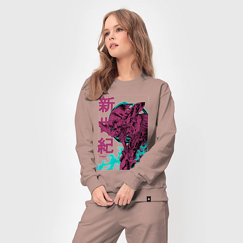 Женский костюм Евангелион eva-01 neon genesis / Пыльно-розовый – фото 3