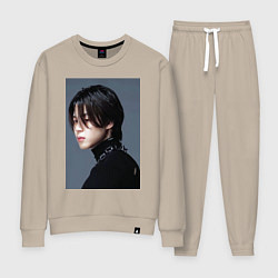 Костюм хлопковый женский Dark side Jimin, цвет: миндальный