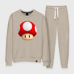 Костюм хлопковый женский Супергриб, цвет: миндальный