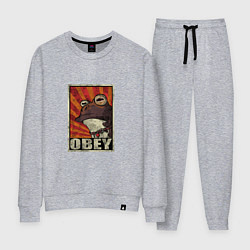 Костюм хлопковый женский Obey frog, цвет: меланж