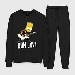 Костюм хлопковый женский Bon Jovi Барт Симпсон рокер, цвет: черный